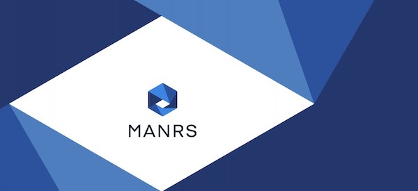Logo MANRS sur fond blanc et bleu